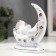 Souvenir ceramics "White pigeons with a month" with gold, rhinestones 12 cm