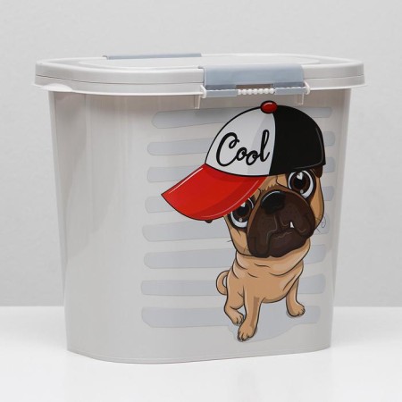 Dogs container for feed, oval, 10 l, mix of flowers-8