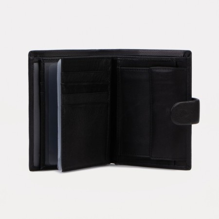 Male purse on the button for auto documents and passports, black color-4