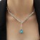Set 2 objects: earrings, necklace "elite" drops of triangle, white-white color in silver, 40 cm