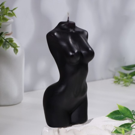 Figure candle "Women's bust", 6x14 cm, black, 4 hours