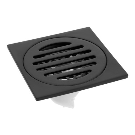 Zein gap, 100x100 mm, vertical, with a grid for hair retention, stainless steel, black