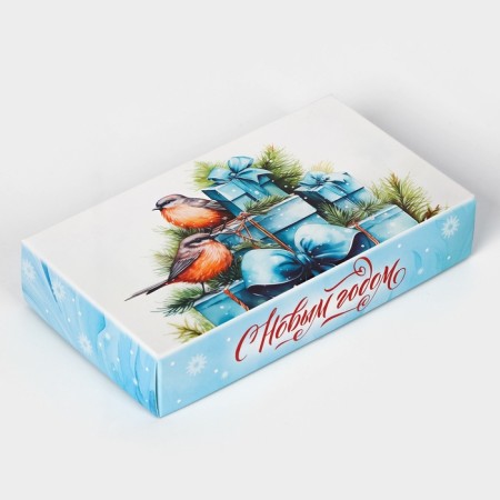 New Year. Box for 8 sweets, 9.8 x 17.7 x 3.5 cm, confectionery packaging-3