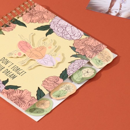 Photo album on spirals 20 sheets "Ballerins and flowers" volumetric element + 4 tabs 24x24 cm-1