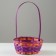 Wicker basket, 20.3 x 20.3 x 9.5/33 cm, purple, bamboo