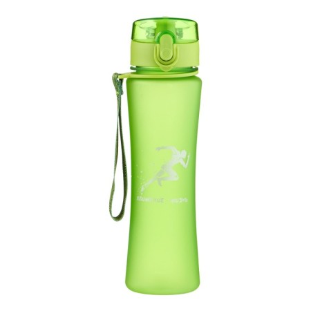 Water bottle, 600 ml, "movement - life", with a drinker, green-1
