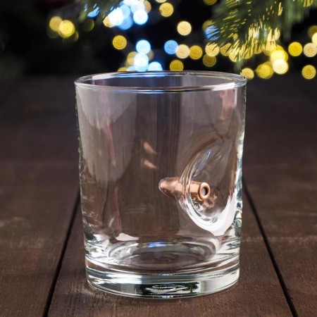 A glass "impenetrable. New Year", for whiskey, with a bullet, 250 ml-1