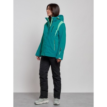 Ski costume female winter, size 44, dark green color-2