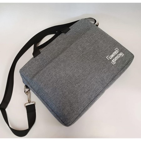 Document bag (oxford) gray with black sling-2