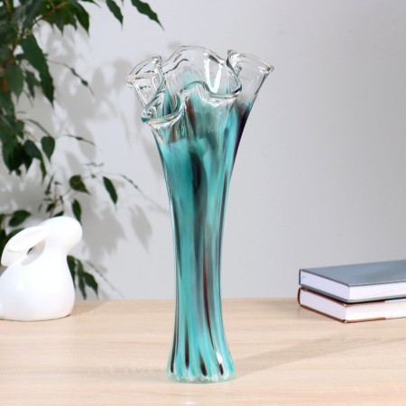 Vase "Wave" 40 cm green-marganese