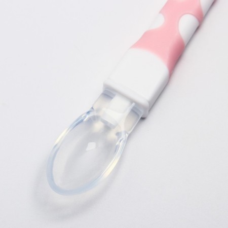 Children's spoon for feeding "giraffe", pink color-1