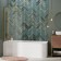 Shower curtain for the bath Wasserkraft AISCH 55P01-80 FIXED, 800x1400 mm, transparent, gold