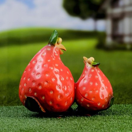 Garden figure "Strawberry chickens" 22x12cm-2