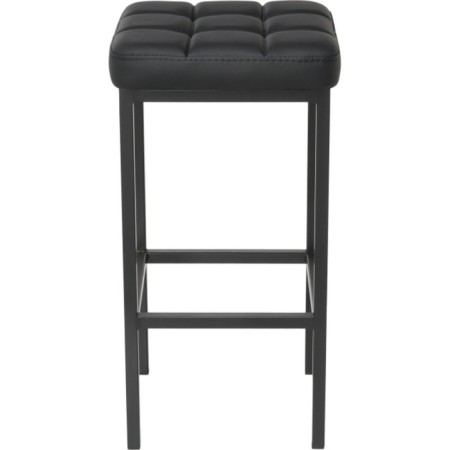 Har loth metal stool/eco -leather, black/black 35x35x65 cm-1