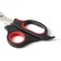 Middle scissors are medium with an emphasis for a finger, black with red