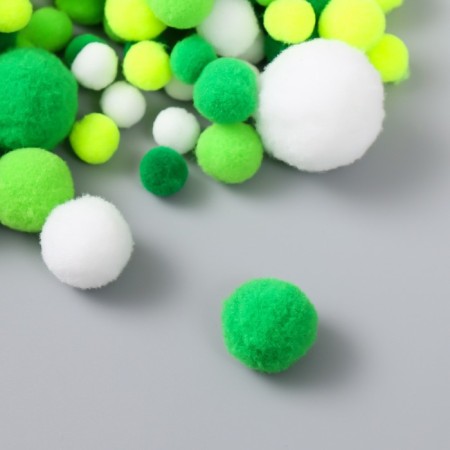 Decor for creativity "Pomponchiki. Green Cape" d = 1-3 cm set 135 pcs-1