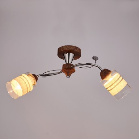 Chandelier 10066/2 2 xe27, 40W brown+chrome 56x20x21 cm