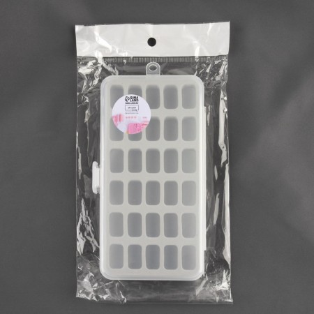 Organizer for threads, 18 × 9.5 × 3 cm, 30 rips, 2.1 × 1.2 × 1.1 cm, gray/transparent color-2