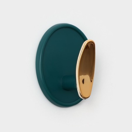 Gold self -adhesive hooks, 3 pcs, 4 × 4 × 2.5 cm, green color-3