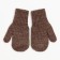 Double children's mittens, dark brown color, size 16 (9-12 years old)