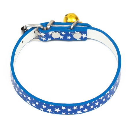 Collar "stars", 31 x 1 cm, artificial leather, mix of flowers-1