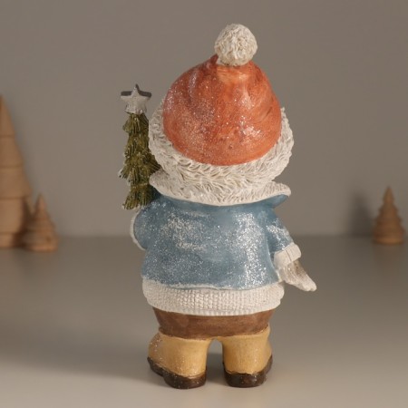 Polystone souvenir "Council in a sweater with rhombuses, with a Christmas tree" 11.6x8x19 cm-2