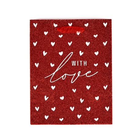 Laminated vertical packet “With Love”, glitter, MS 18 x 23 x 10 cm-3