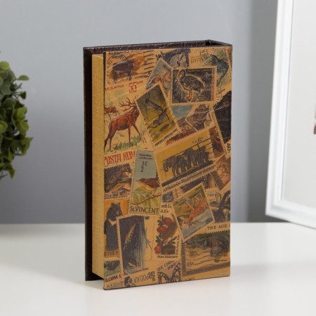 Safe-book wood "Collection of postage stamps" to leatherette 21x13x5 cm-4