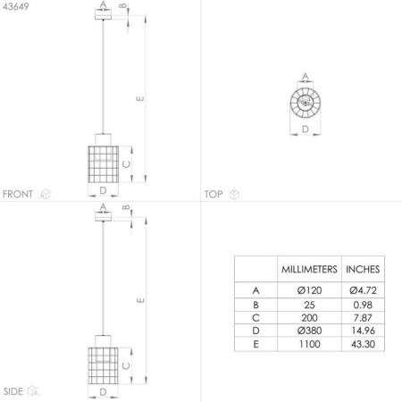 Milligan chandelier, 1x40W E27-2