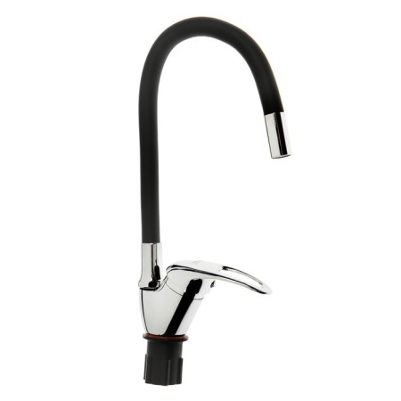 Zein Z2073F kitchen mixer, silicone spout, 40 mm cartridge, brass, black/chrome-3