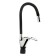 Zein Z2073F kitchen mixer, silicone spout, 40 mm cartridge, brass, black/chrome