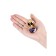 Anal plug with the Toyfa Metal rhinestone, golden, amethyst, 7 cm, d = 2.8 cm