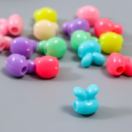 A set of beads for creativity plastic "Bunny. Pastel colors" 15 g 1.5 cm-1