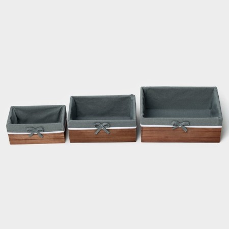 A set of handmade interior baskets LadOM, rectangular, 3 pcs, size: 20 × 11 × 9 cm, 24 × 15 × 10 cm, 28 × 19 × 11 cm-4