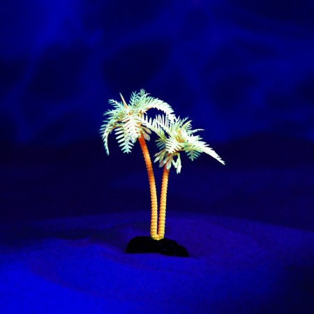 The artificial aquarium "palm tree", luminous, 10 cm, red-3