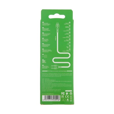 Cable Borofone BX51, microUSB - USB, 2.4 A, 1 m, PVC braid, black-4