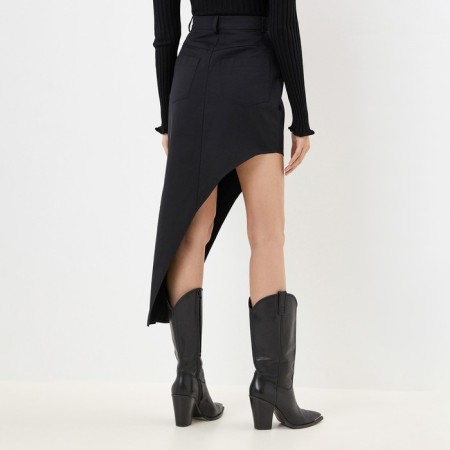 Women's Asymmetric Skirt Mist: Denim R.46, Black-11