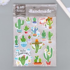 Plastic sticker, 6D cardboard with sparkles 