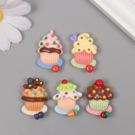 Decor for creativity plastic "Set of cakes" set 5 Sh 3x2.3x1 cm