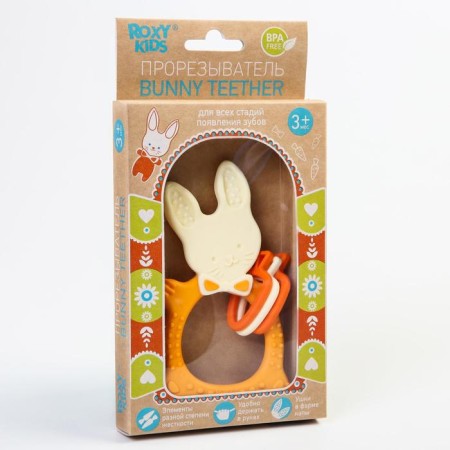 Silicone teether Bunny, universal, mix color-4