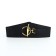 Women's belt, width 8 cm, black color