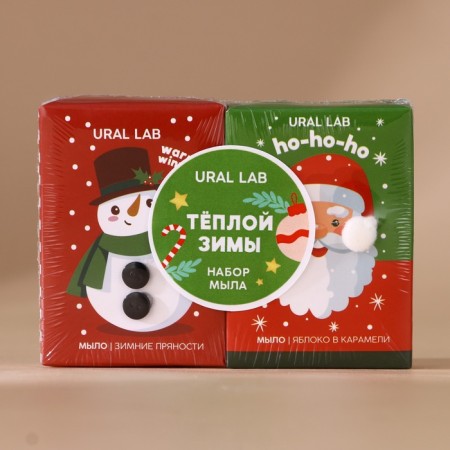 Gift set of Ural Lab "Winter Winter", chicken hand soap, 2x100 g, New Year