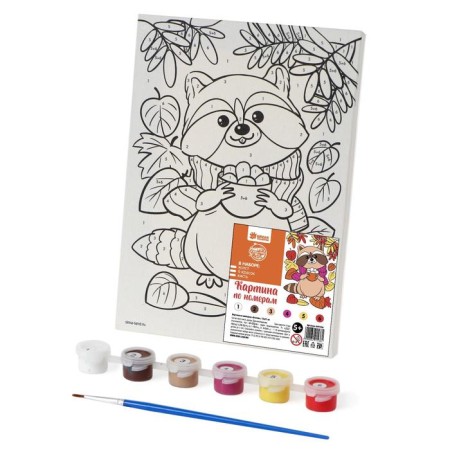 Picture on numbers for children "Raccoon", 21 x 15 cm-2