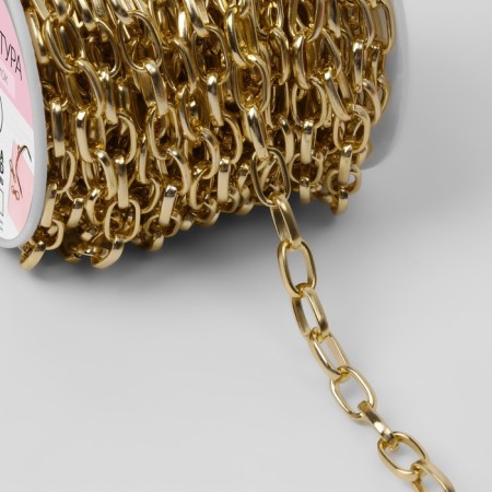 A chain for a bag, metal, oval link, 11 × 6 mm, 10 ± 0.5 m, gold color-1