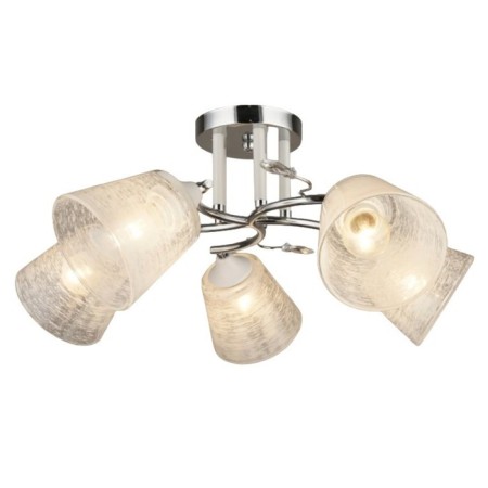 Lamp Ceiling Economic light 12215/5cr+WT WCL, 5x60W, E27, 26x58x58 cm, white color