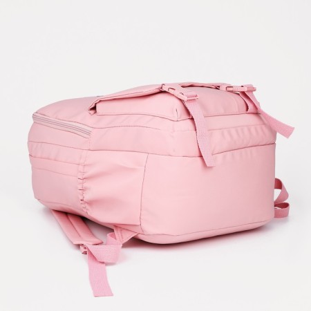 School backpack from textiles, 3 pockets, pink color-2