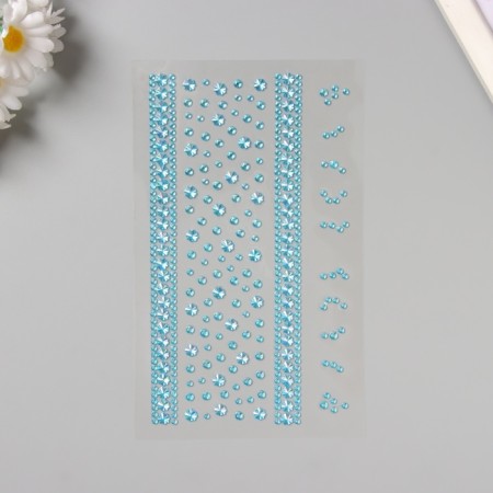 Stick plastic rhinestones "Flower road" Blue 22.5x11.5 cm-1