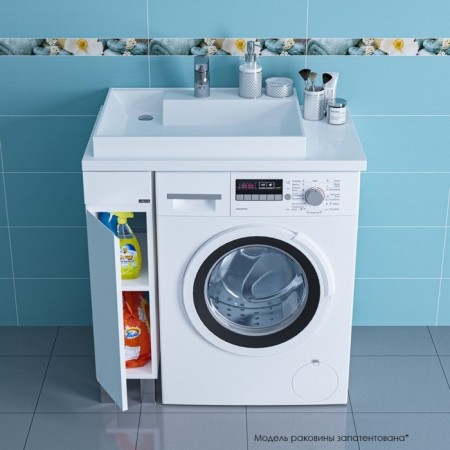 The cabin under the santa “Mars 19” shell over the washing machine, the floor, white-1