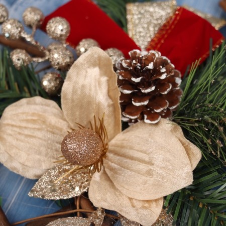 Christmas tree decoration "Gold Magnolia on the Christmas tree" 31x24 cm-1