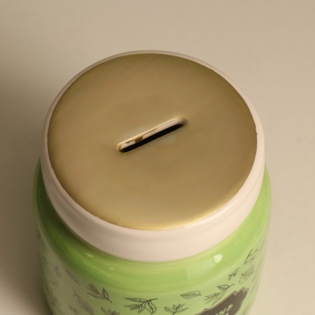 Копилка керамика "Зелень в банке" 11,5х11,5х14,3 см-6